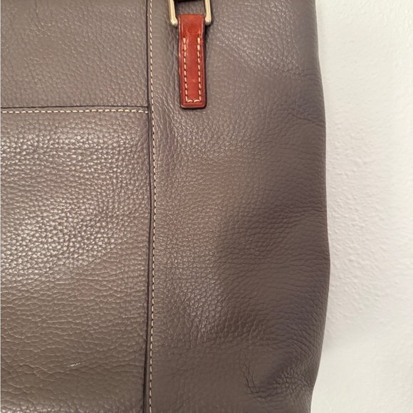 Dooney & Bourke Gray Pebbled Leather Lexington Tote Bag Purse - Picture 5 of 11